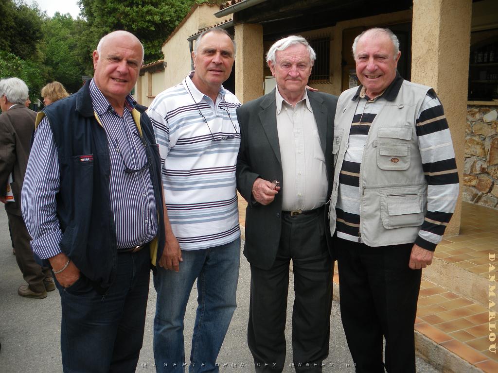 THEOULE SUR MER 13 MAI 2011 (11) DE GAUCHE A DROITE RENE ET JULES ESTEVE LE GENERAL DE BRIGADE LAJOS MARTON ESTEVE VINCENT .JPG